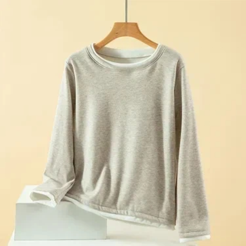 Women Plus Size Fake Two Piece - Undershirt Crew Neck recension och pris