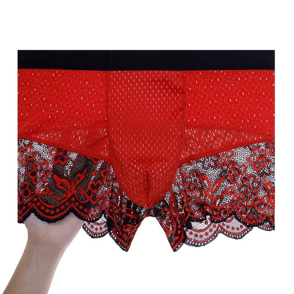 Men's Ice Silk Lace Mesh Boxer - Pouch Boxer Pouch recension och pris