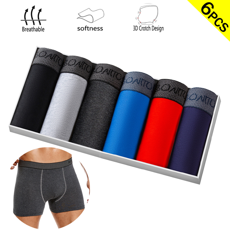 6pcs/pack Boxer Briefs Solid C - Multi Pack Underwear recension och pris