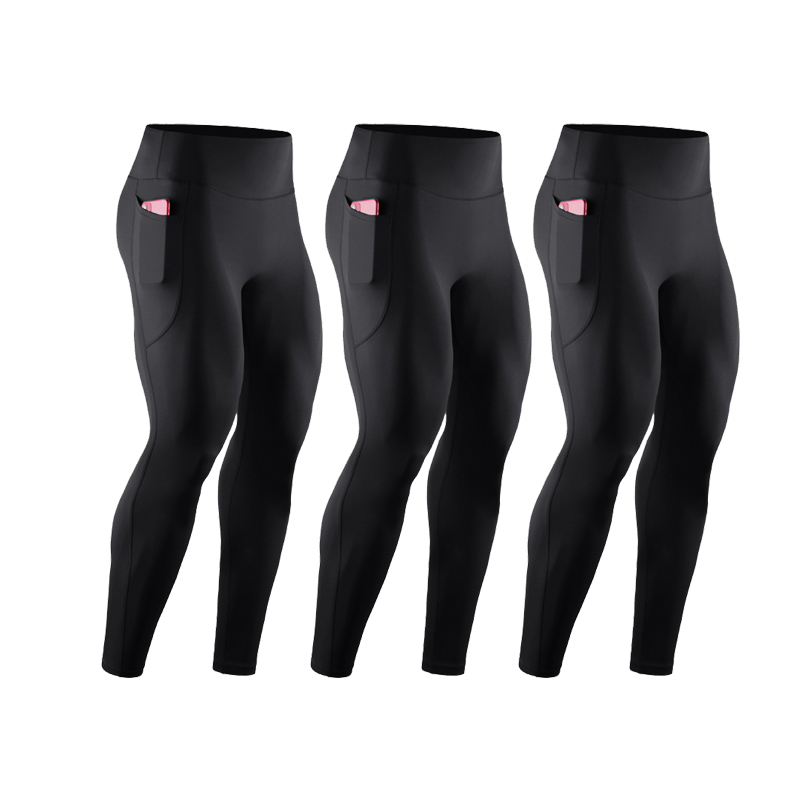 3 Pcs Men High Waist Compressi - Compression Long Pant recension och pris