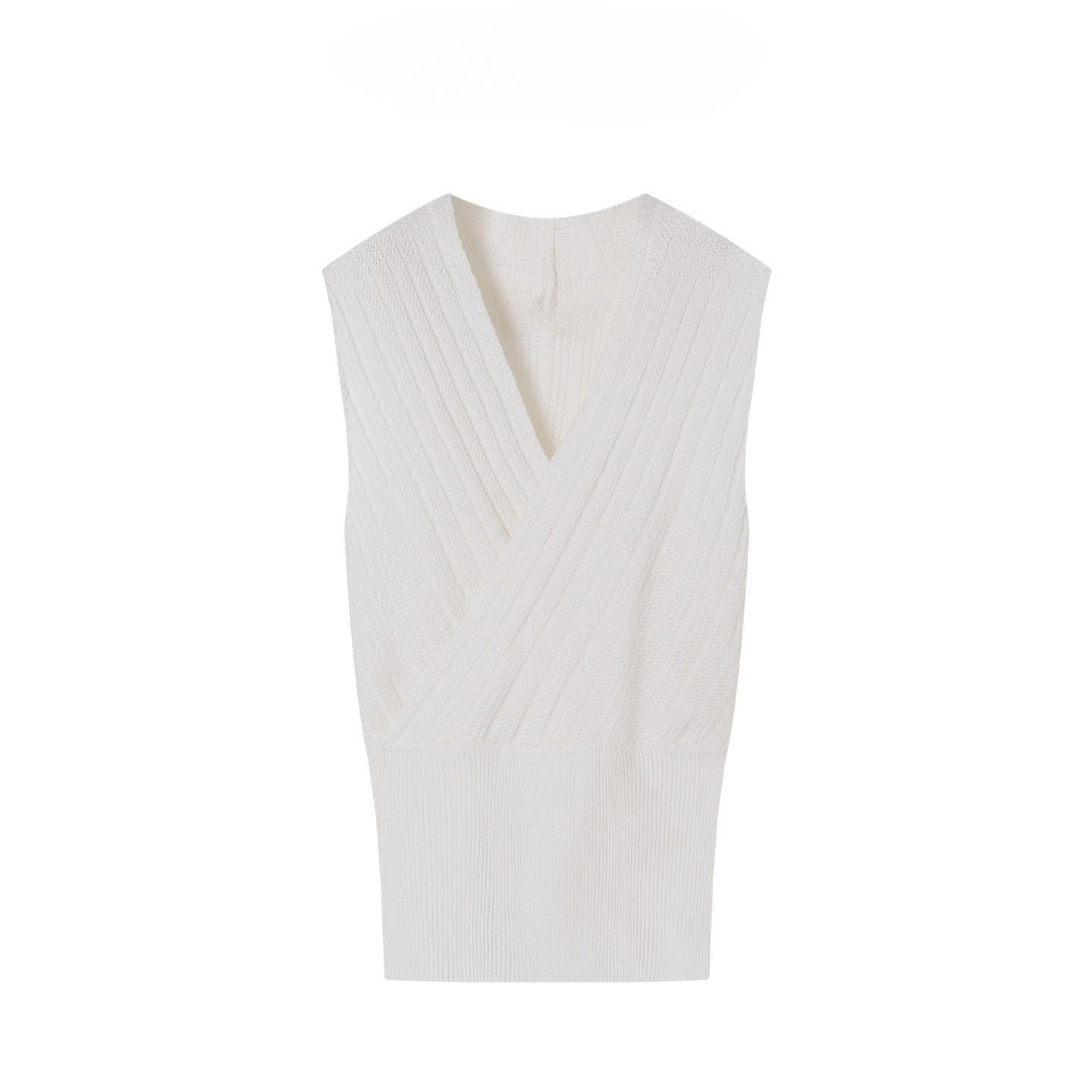 Women's Sleeveless Wrap Knit S - Tank Top Ribbed recension och pris